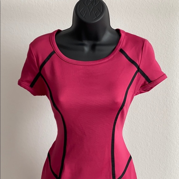 Magenta Polished Pencil Dress - Picture 2 of 3